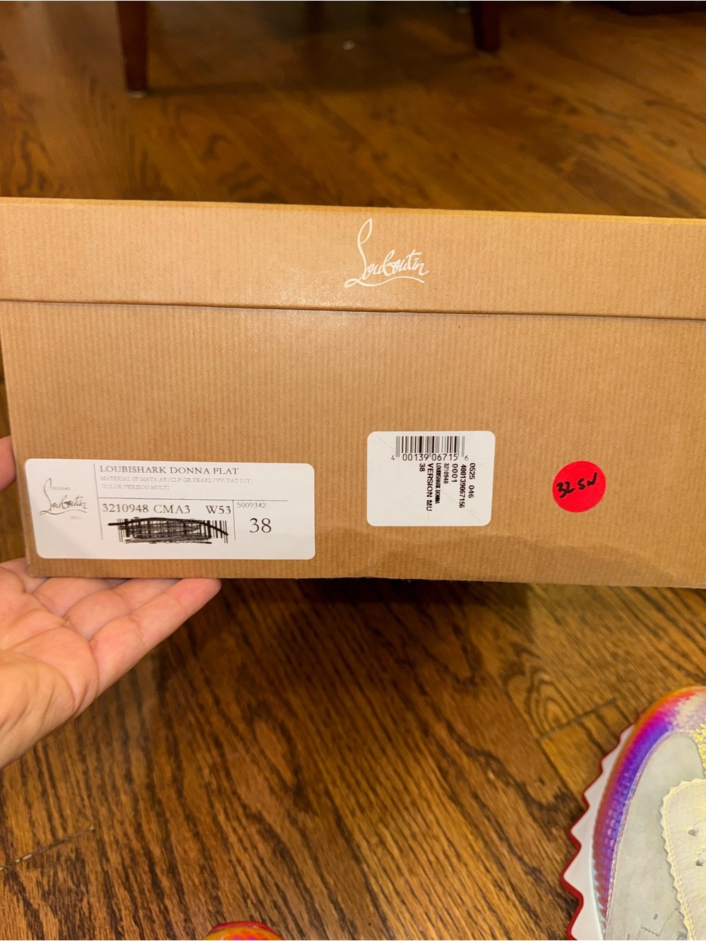 Size 38 Christian Louboutin Loubishark Iridescent Sneakers - Picture 10 of 10